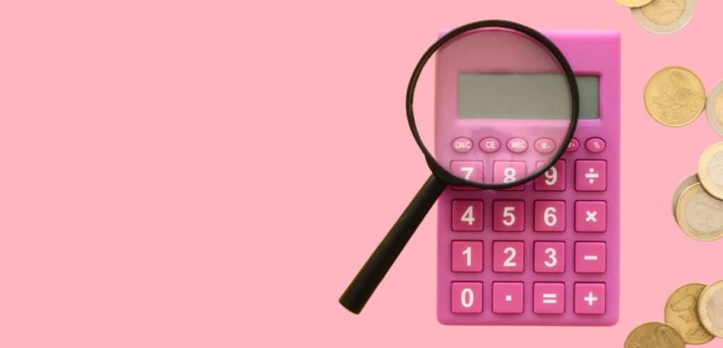 Calculadora refletindo os resultados de problemas financeiros